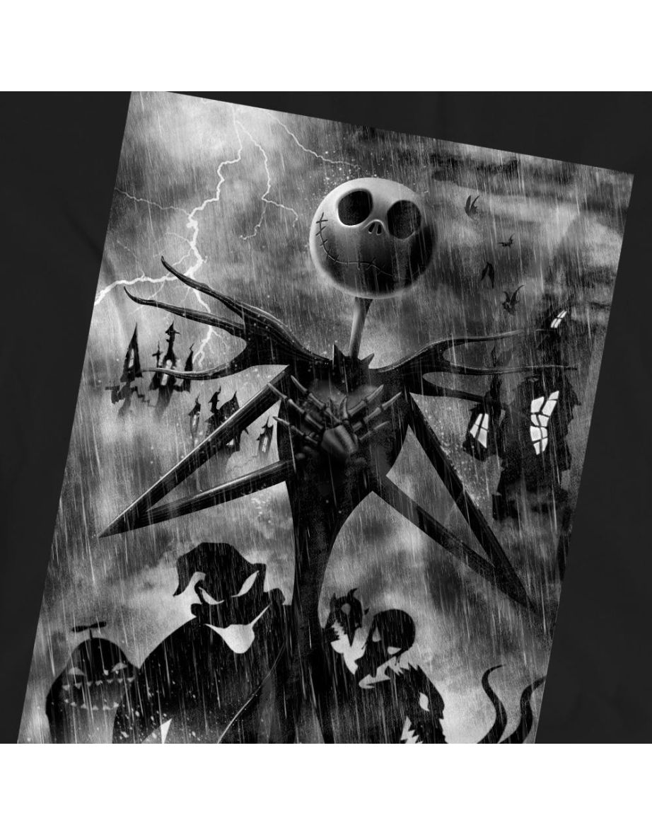 The Nightmare Before Christmas Unisex Adult Jack Skellington Rain T-Shirt - Black - 3