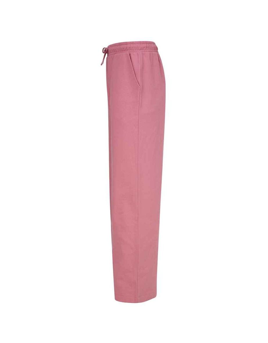 SF Womens/Ladies Sustainable Wide Leg Jogging Bottoms - Dusky Pink - 1
