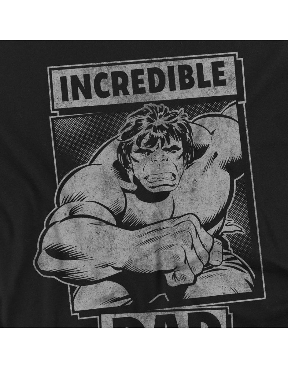 Hulk  Adult Incredible Dad Fathers Day T-Shirt - Black - 2