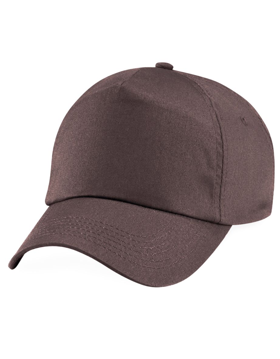 Beechfield Unisex Plain Original 5 Panel Baseball Cap - Chocolate - 2