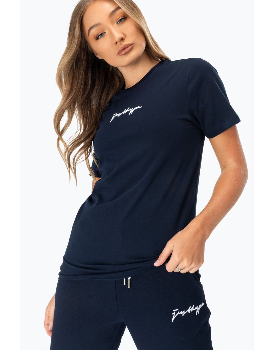 HYPE NAVY SCRIBBLE LOGO WOMEN'S JOGGERS