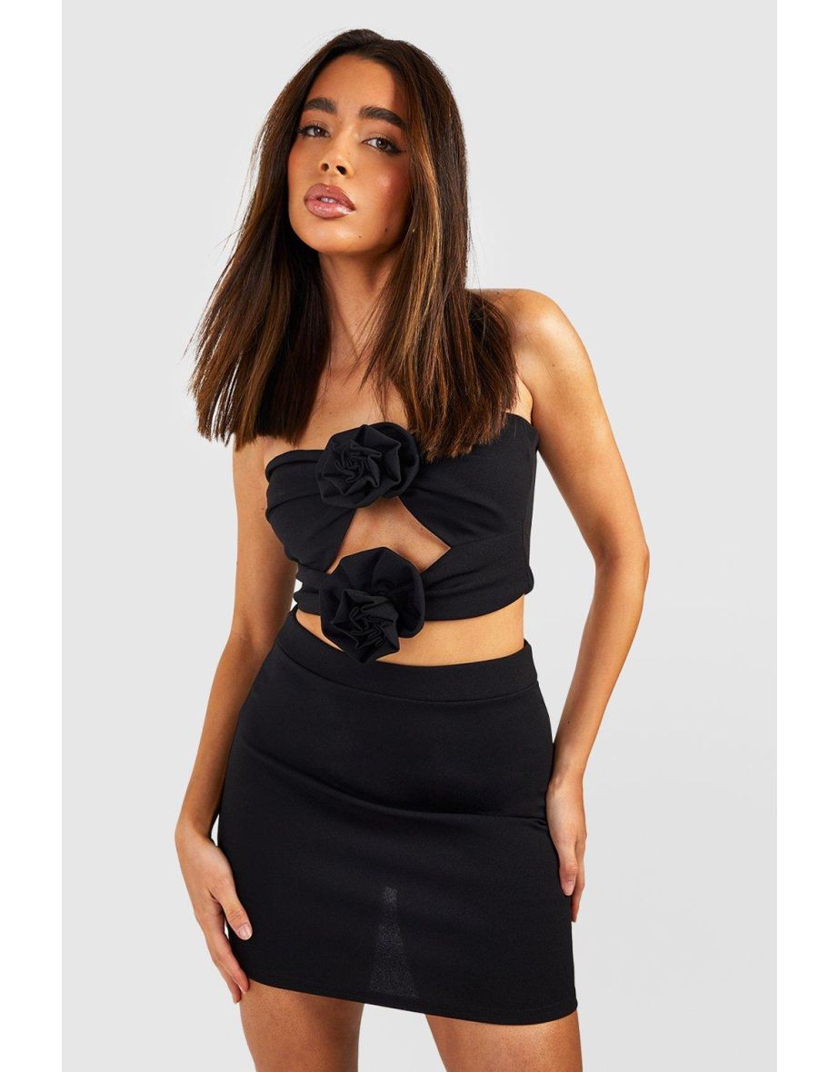 Boohoo black shop work skirt