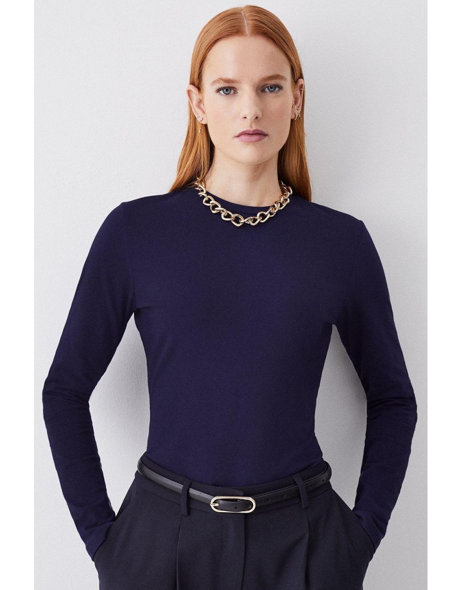 Long Sleeve Cotton Crew Neck T-shirt