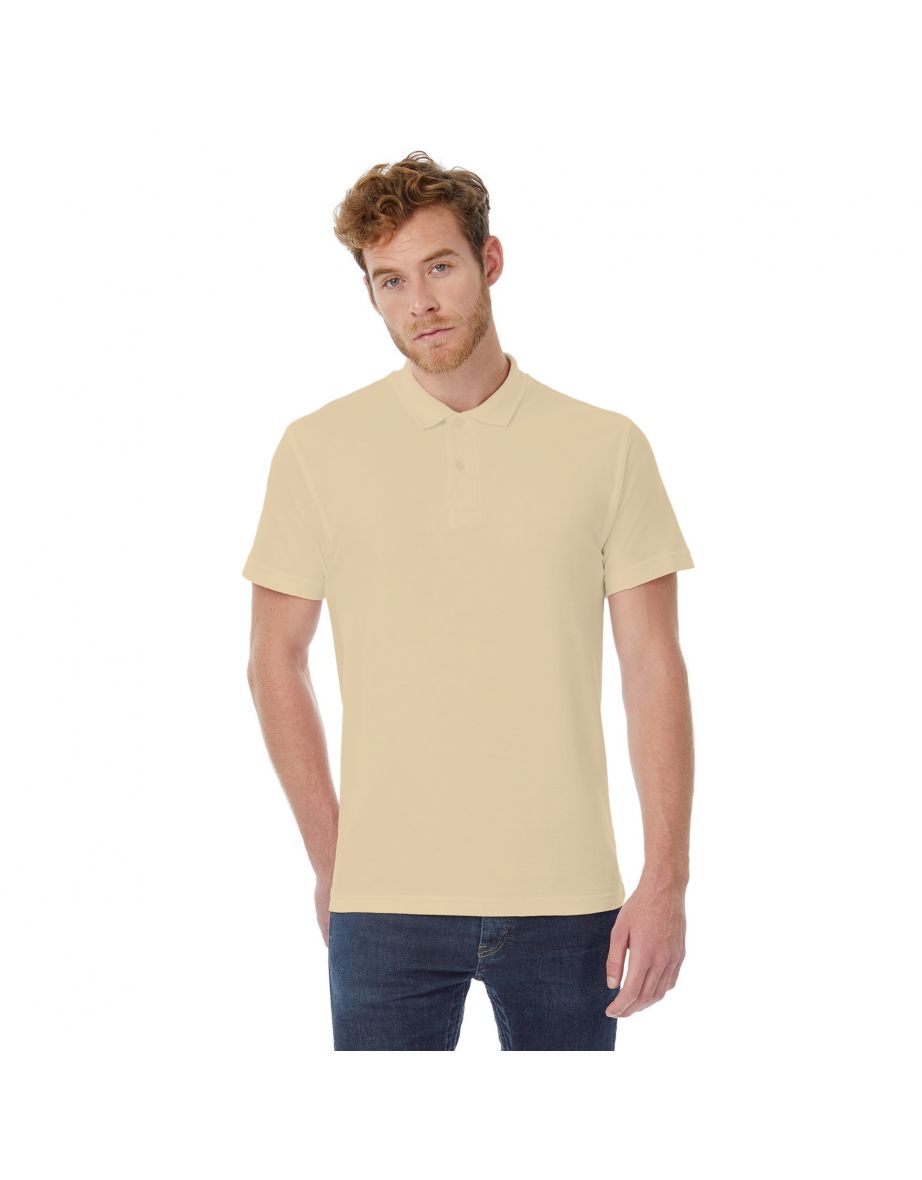 B&C ID.001 Mens Short Sleeve Polo Shirt - Sand - 1
