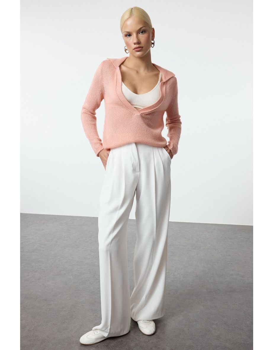 Dusty Rose Soft Textured Loose Knit Sweater