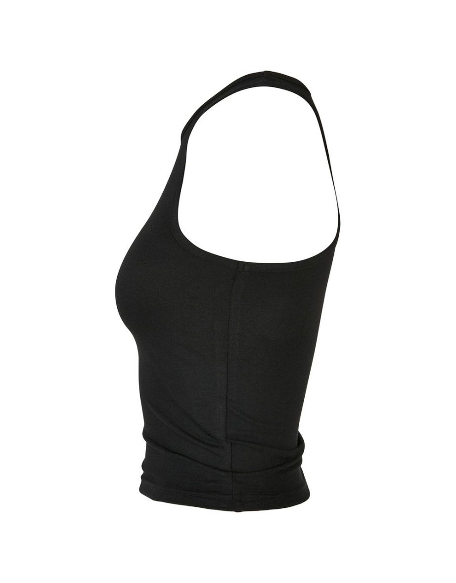 Womens/Ladies Racerback Tank Top - Black - 2