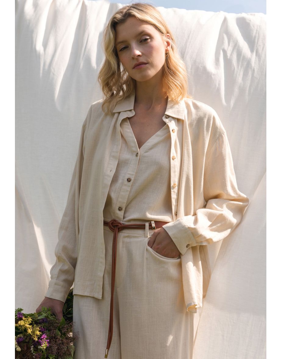 Linen Blend Double Layered Shirt