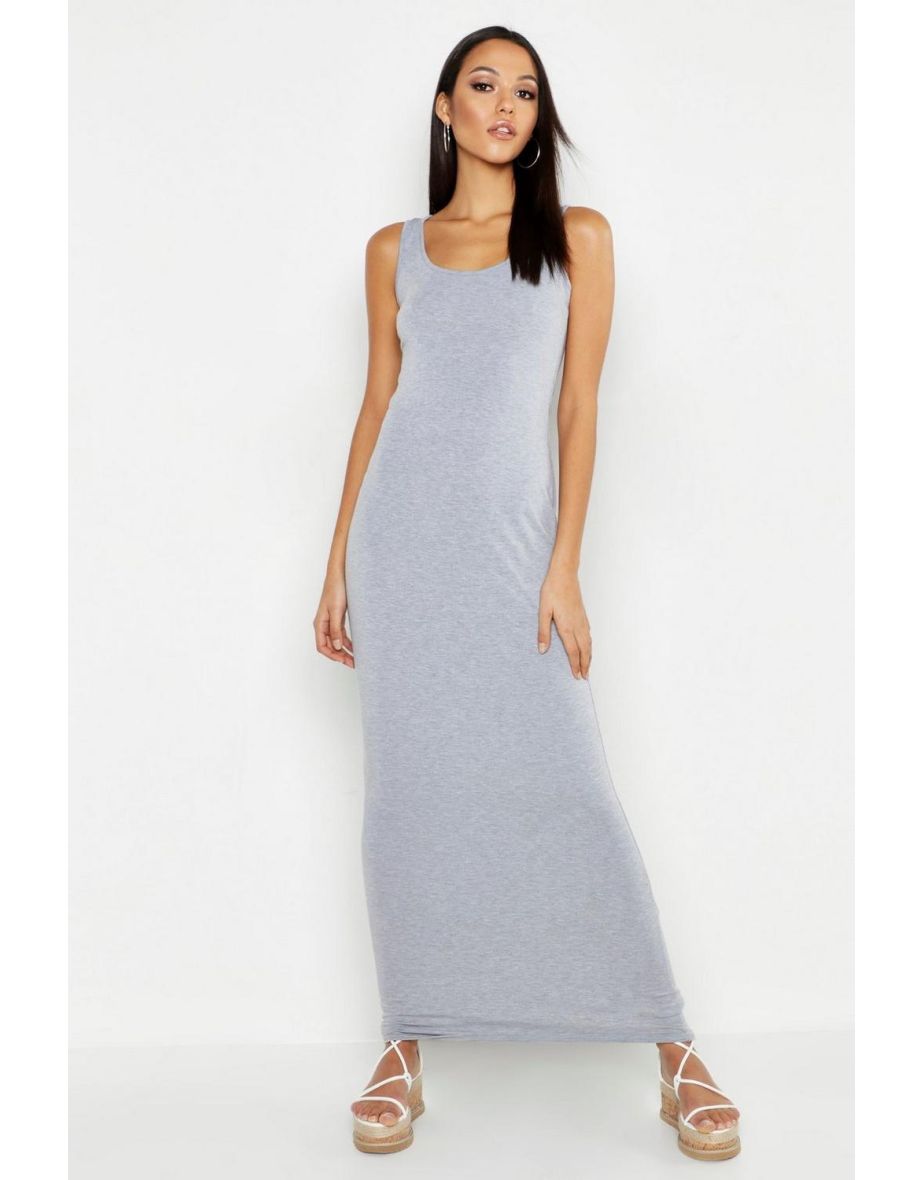 Tall Basic Maxi Dress - grey marl