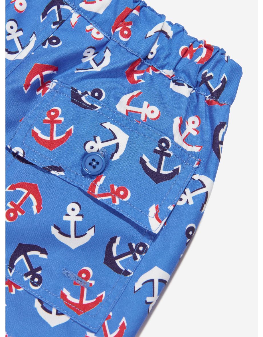 Baby Boys Anchor Swim Shorts in Blue - 3