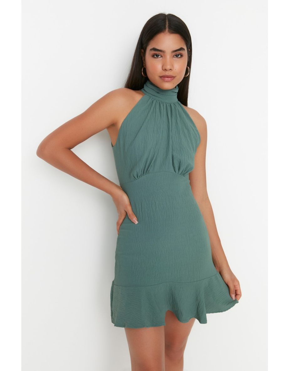 Khaki a line dress hotsell