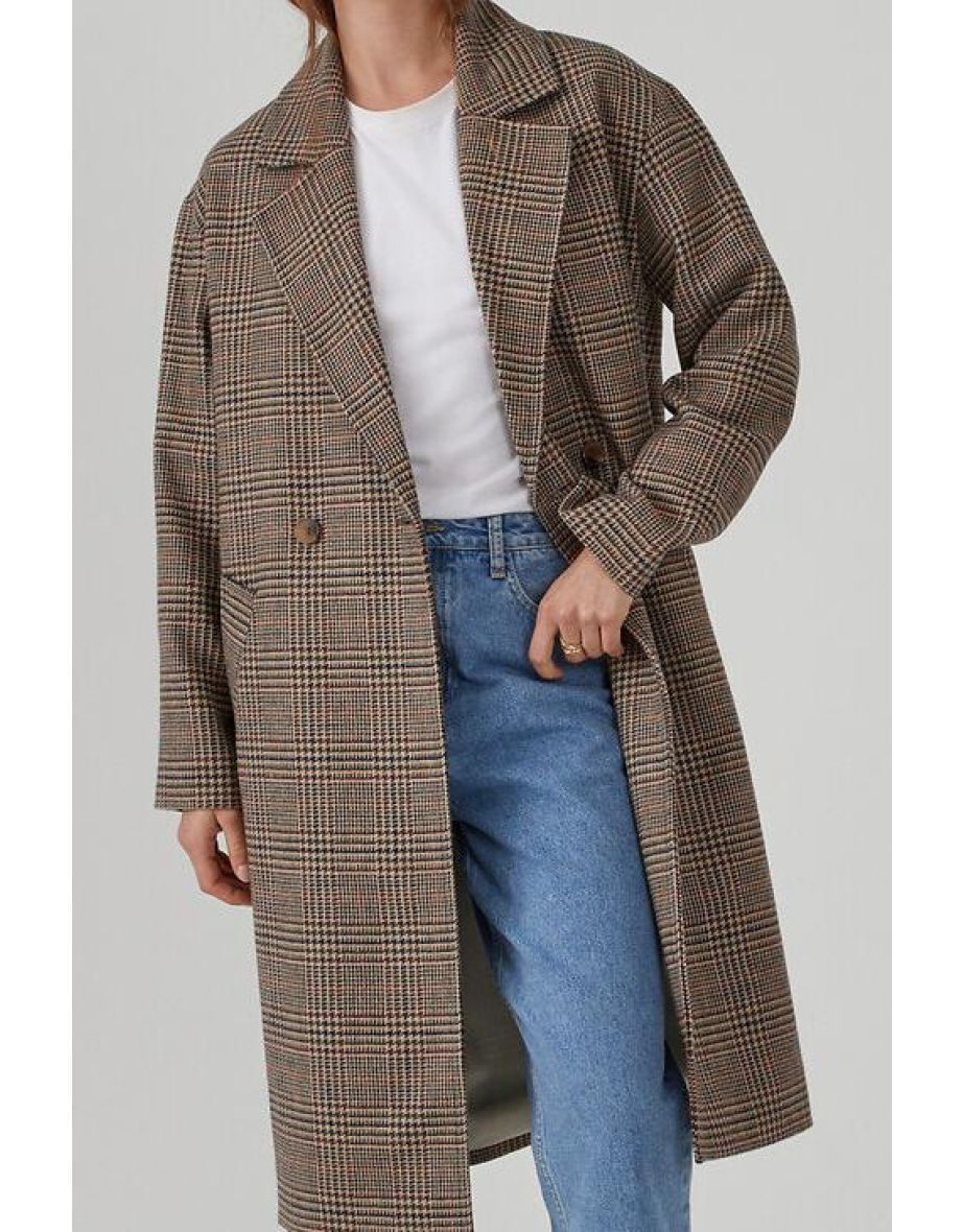 Coat in Prince of Wales Check Print