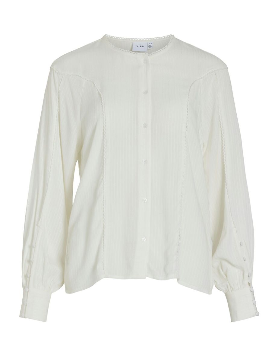 Loose Fit Blouse with Embroidered Collar