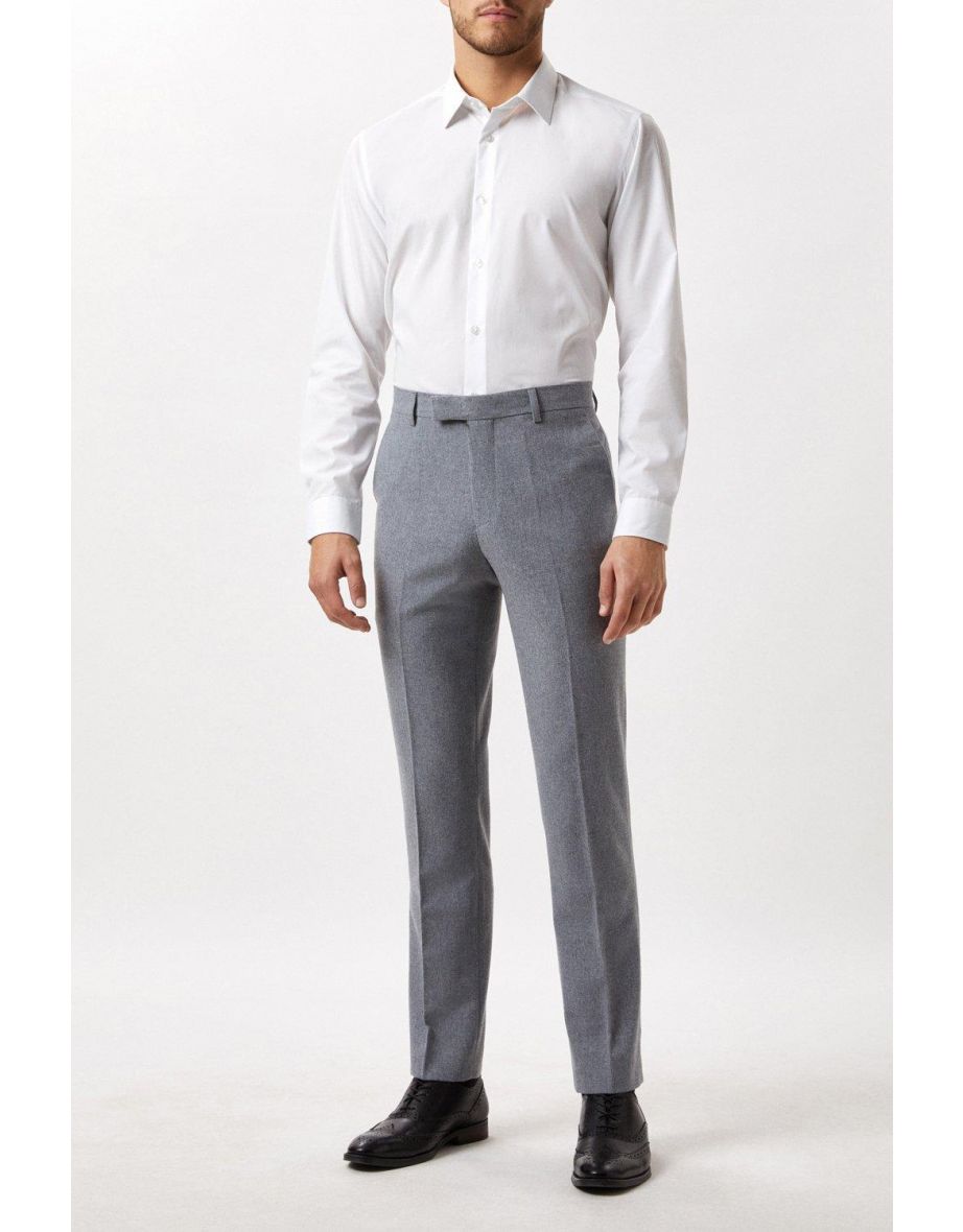 Slim Fit Grey Tweed Suit Trouser