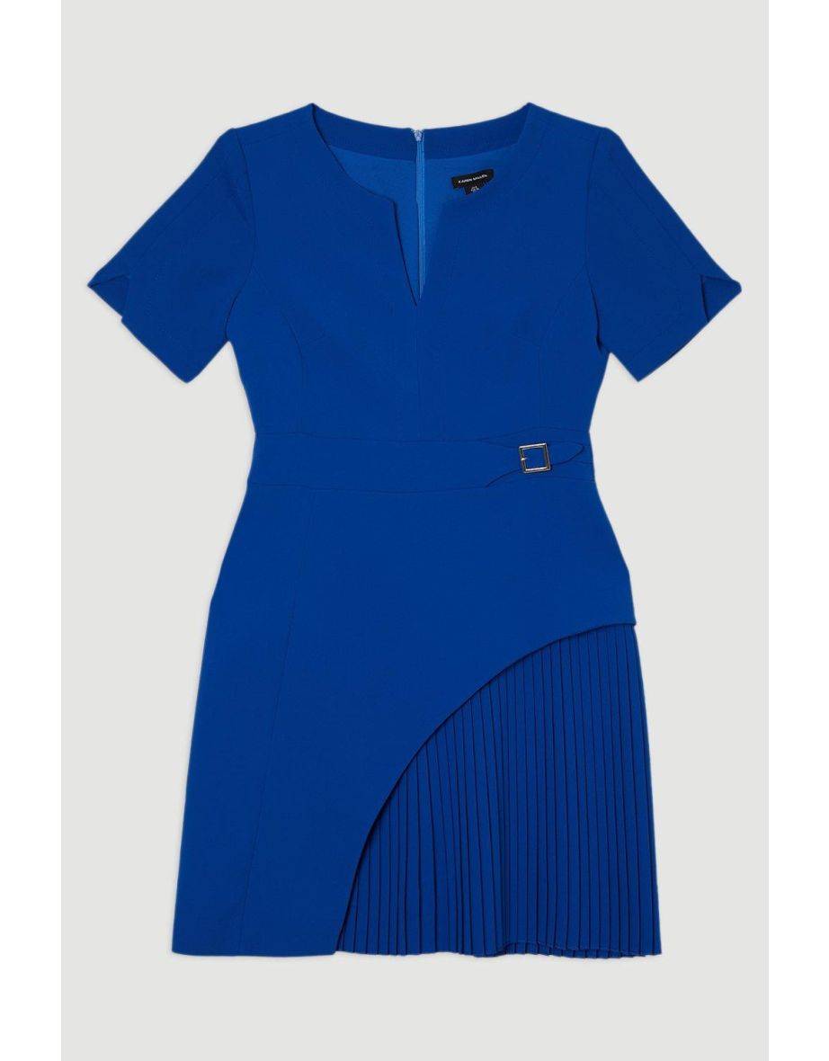 Tailored Military Pleat Short Sleeve Mini Dress - 3