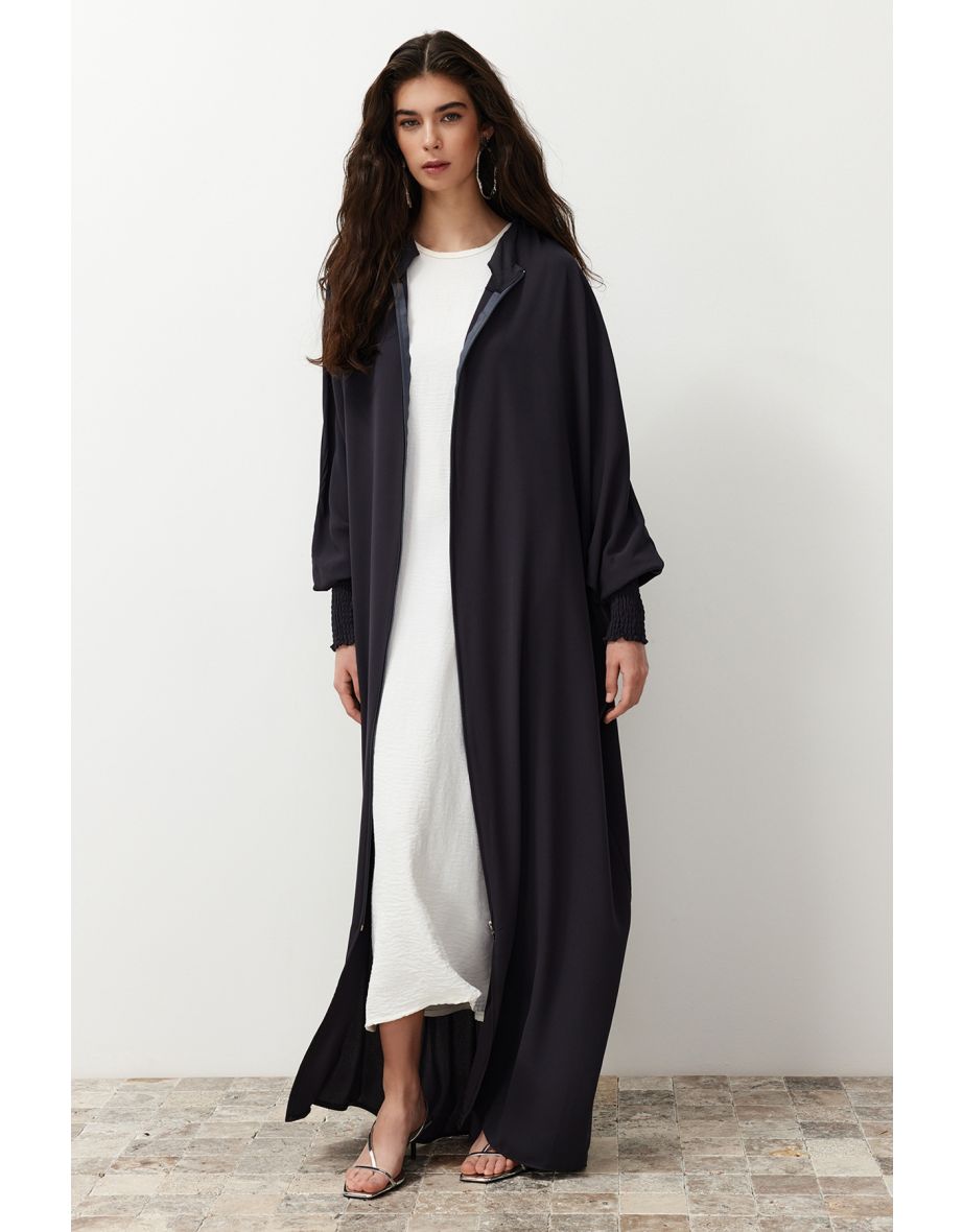 Smoked Wide Fit Bat Sleeve Woven Cap & Ferace & Abaya