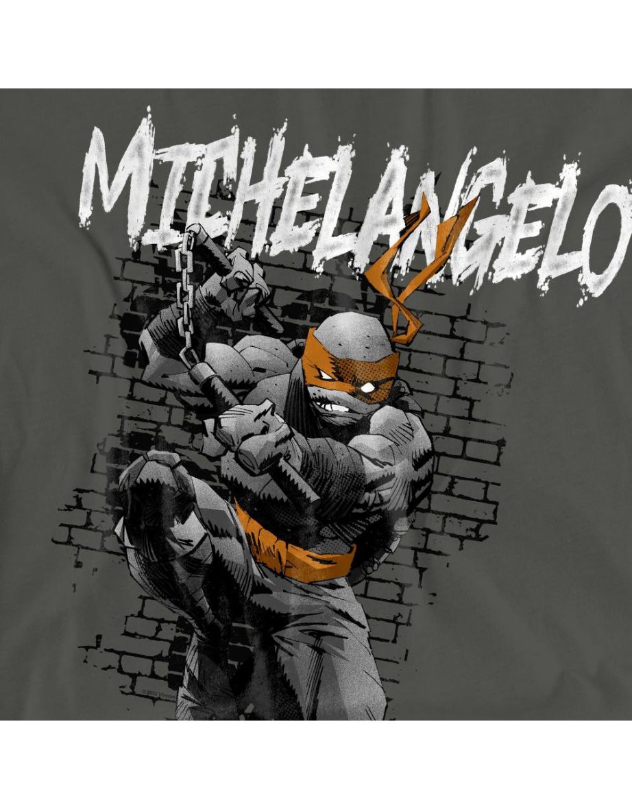Teenage Mutant Ninja Turtles Unisex Adult Michelangelo T-Shirt - Charcoal - 3