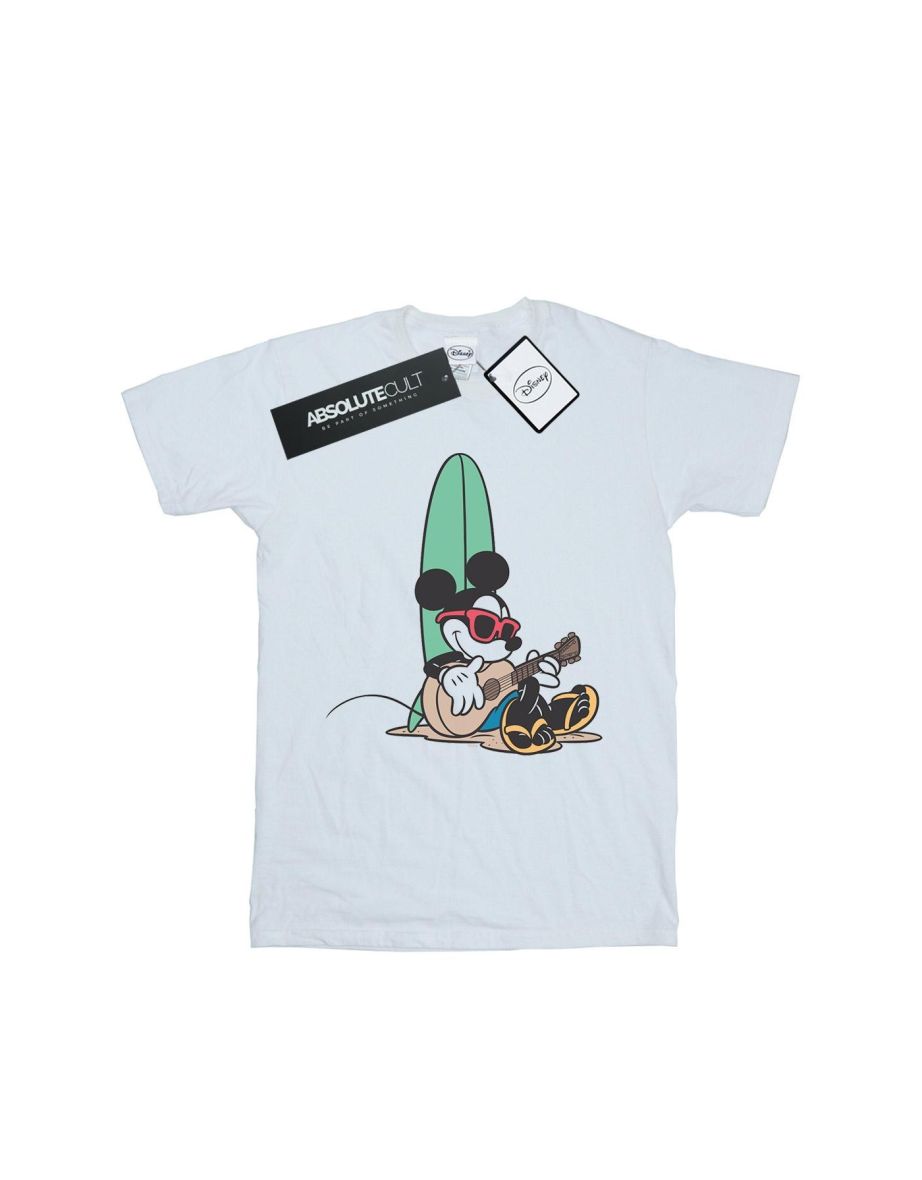 Disney Mens Mickey Mouse Surf And Chill T-Shirt - White