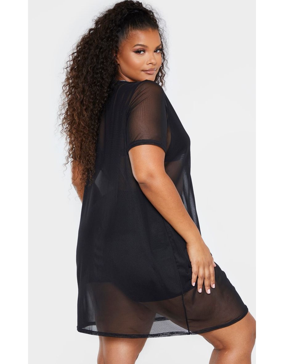 Black mesh shop shirt dress