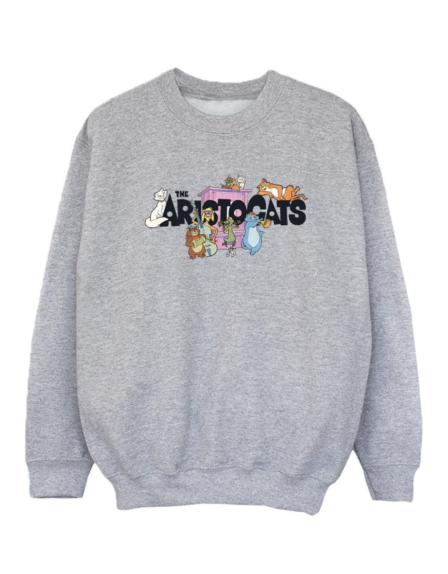 Disney Girls The Aristocats Music Logo Sweatshirt - Sports Grey