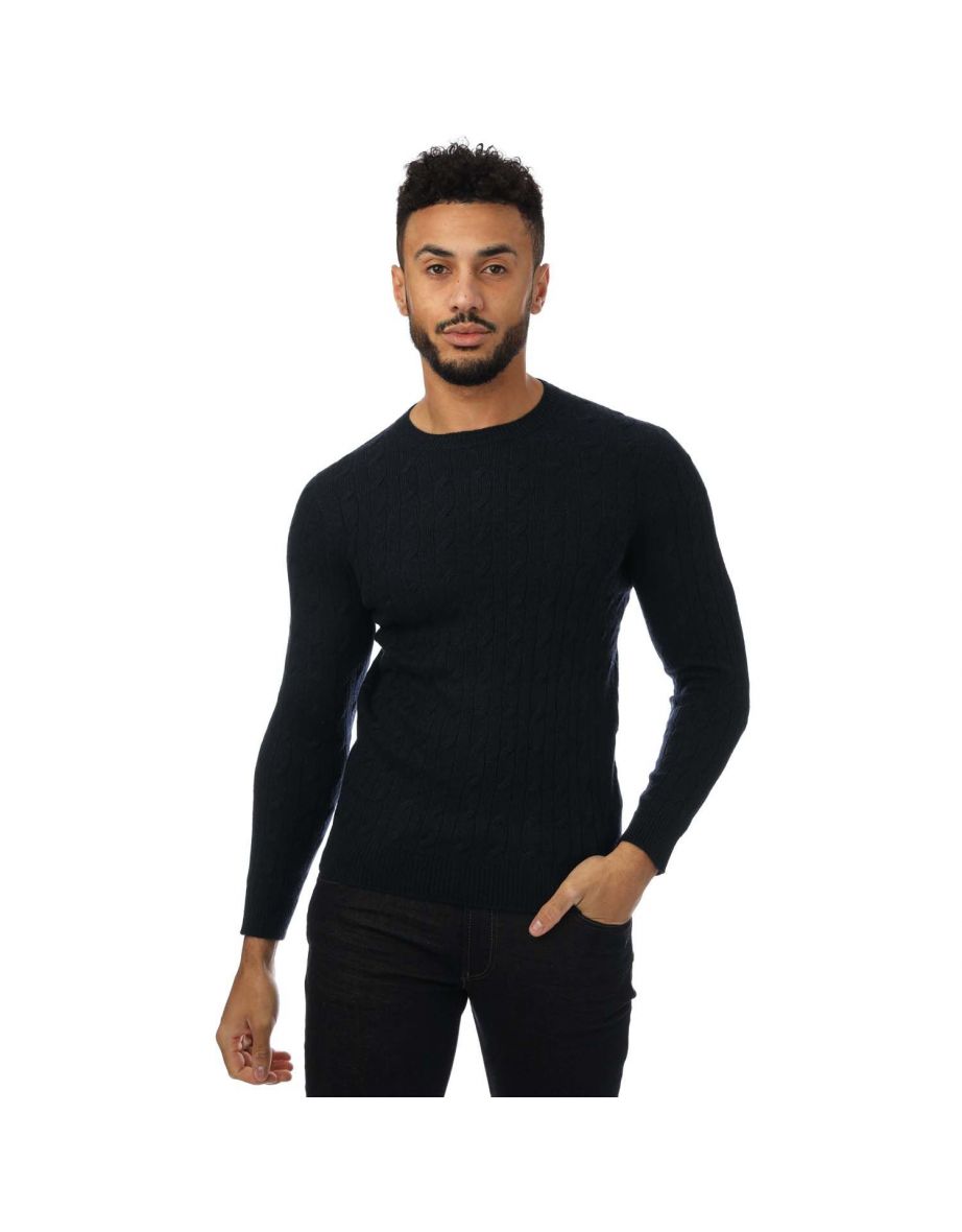 Men's Alpha Studio Knitted Jumper in Blue