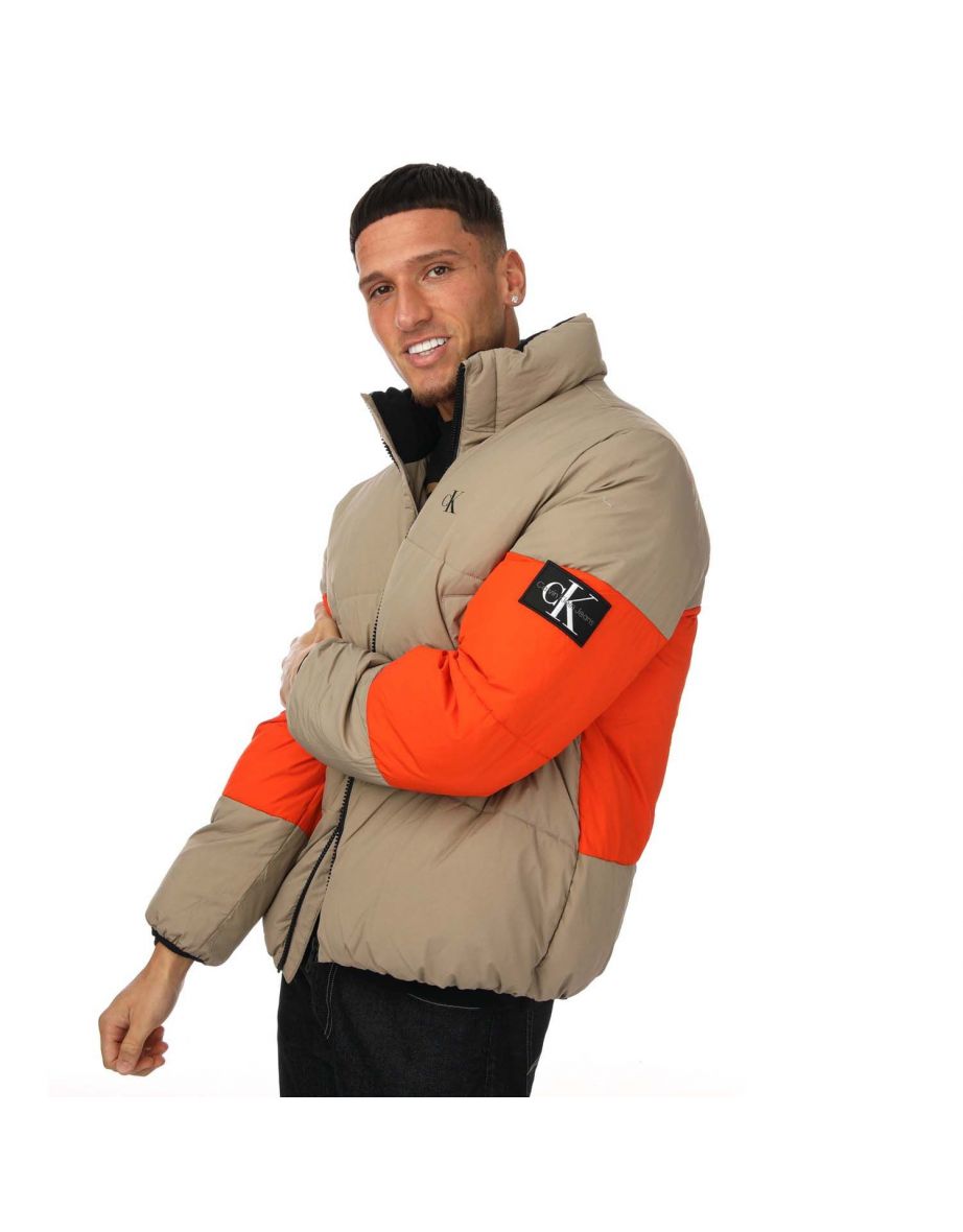 Calvin klein colour block puffer jacket on sale