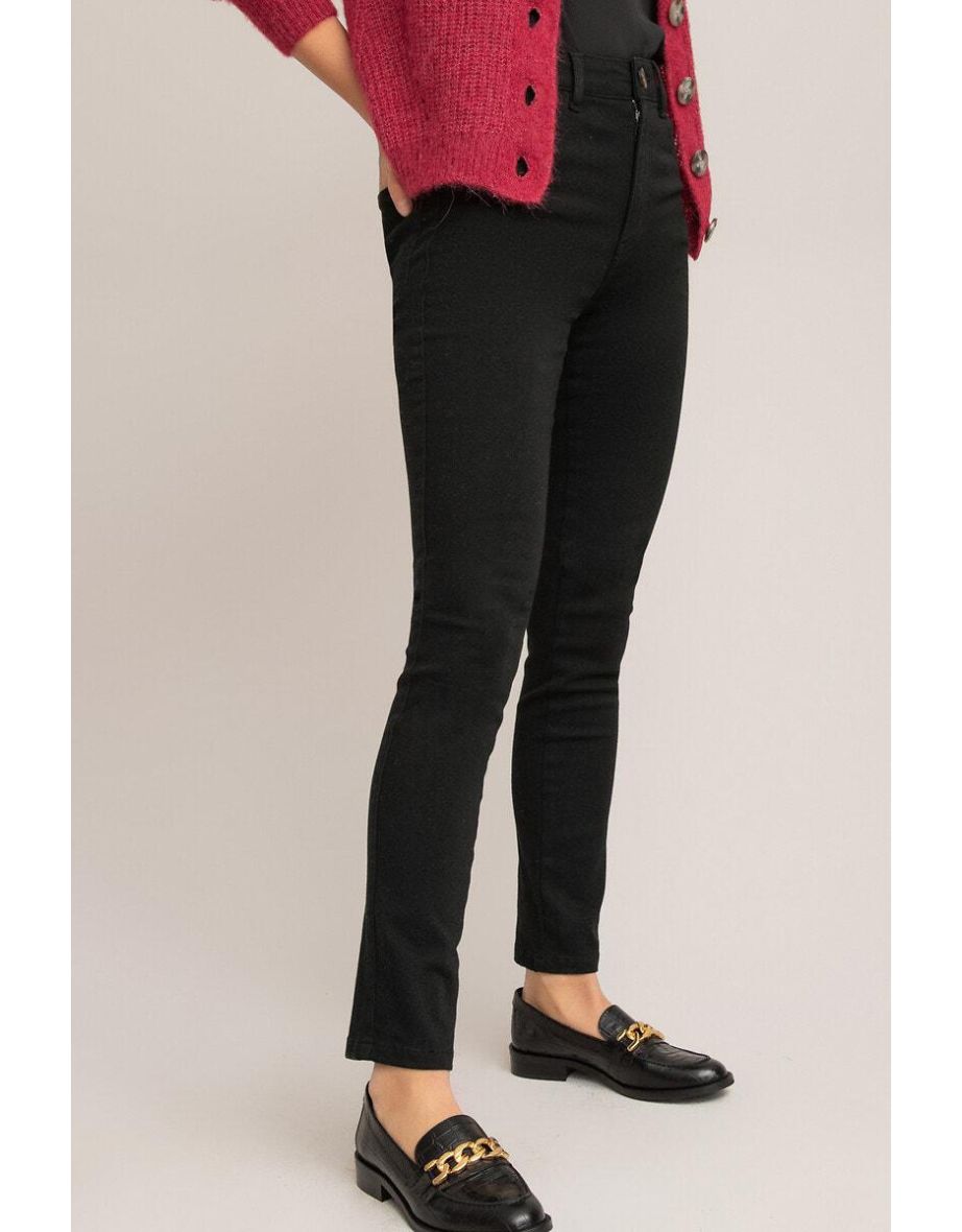 Organic Cotton Cigarette Trousers in Slim Fit, Length 26''