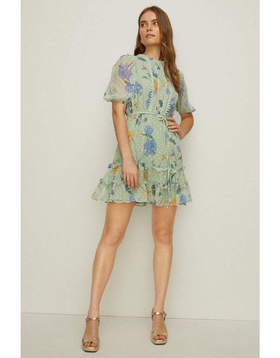 Oasis green clearance floral dress