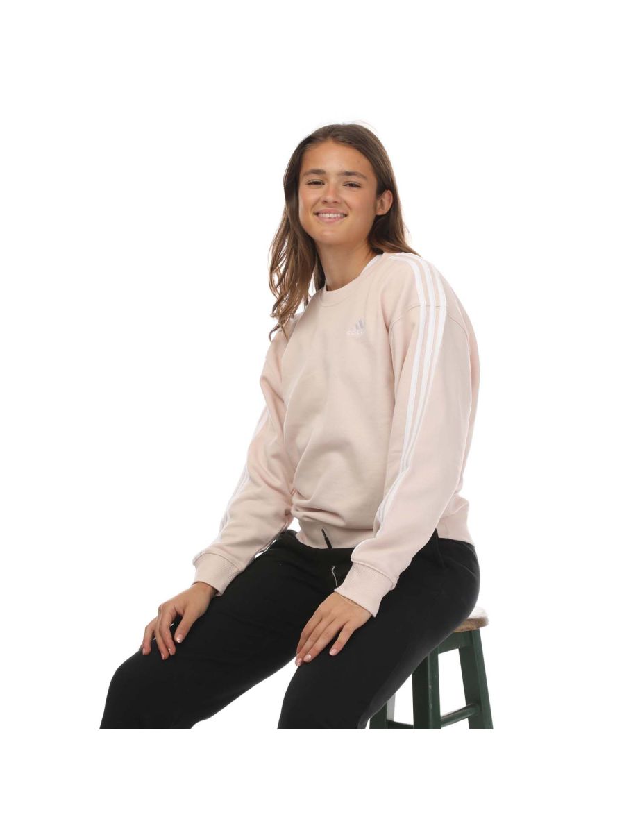 Women's adidas Essentials 3-Stripes Sweatshirt in Pink - 3