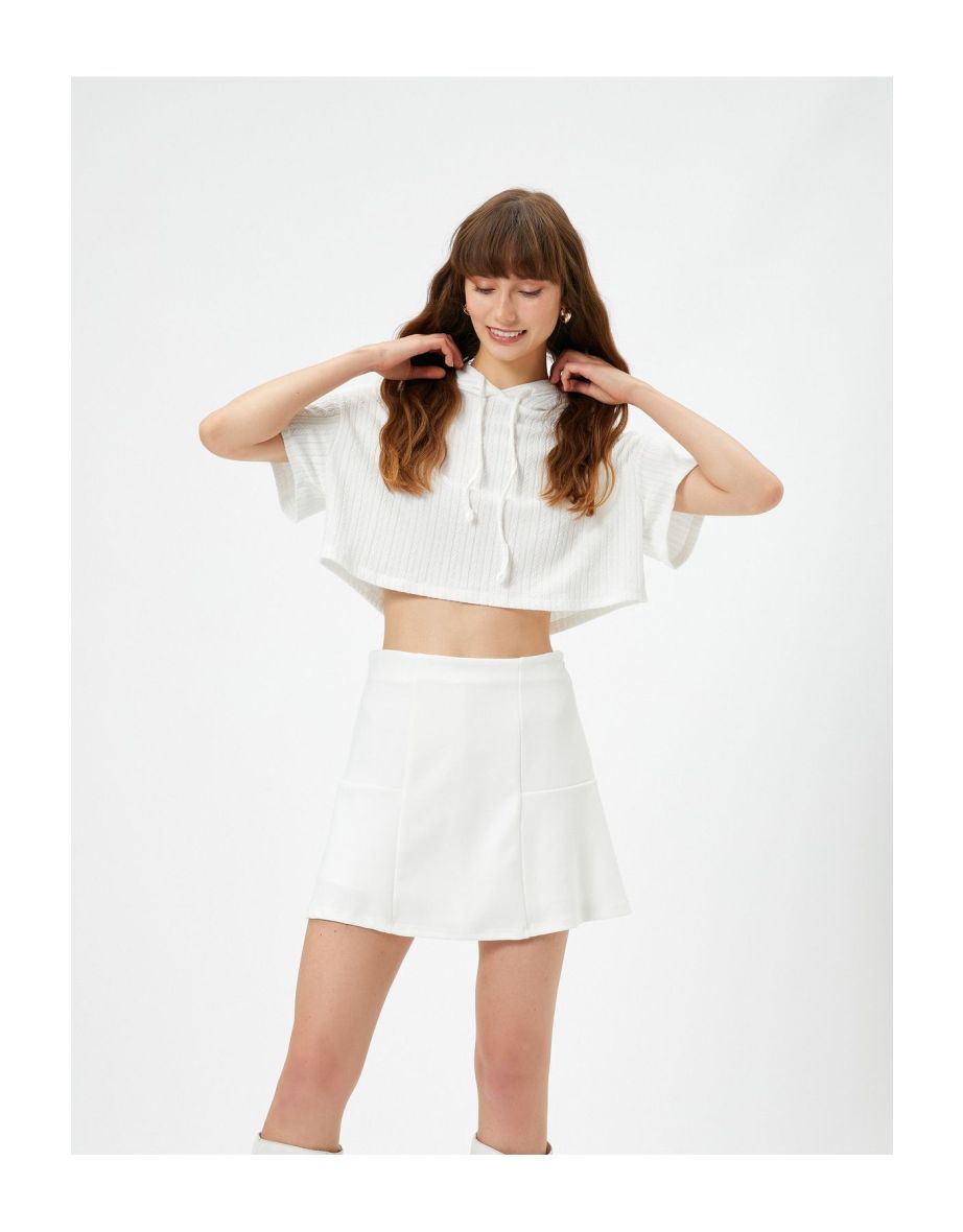 Crop Hoodie & Sweatshirt with Knitting Pattern, Short Sleeves