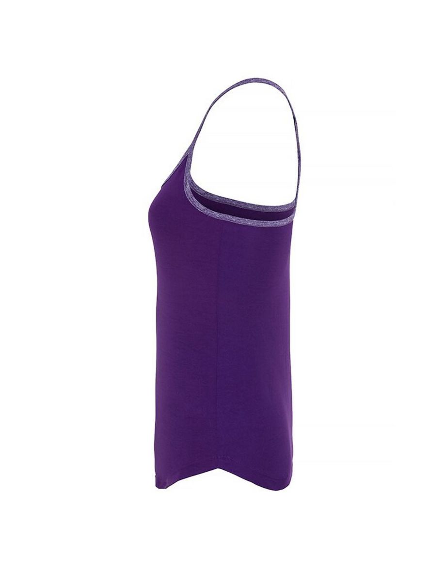 TriDri Womens/Ladies Yoga Vest - Bright Purple/Purple Melange - 2