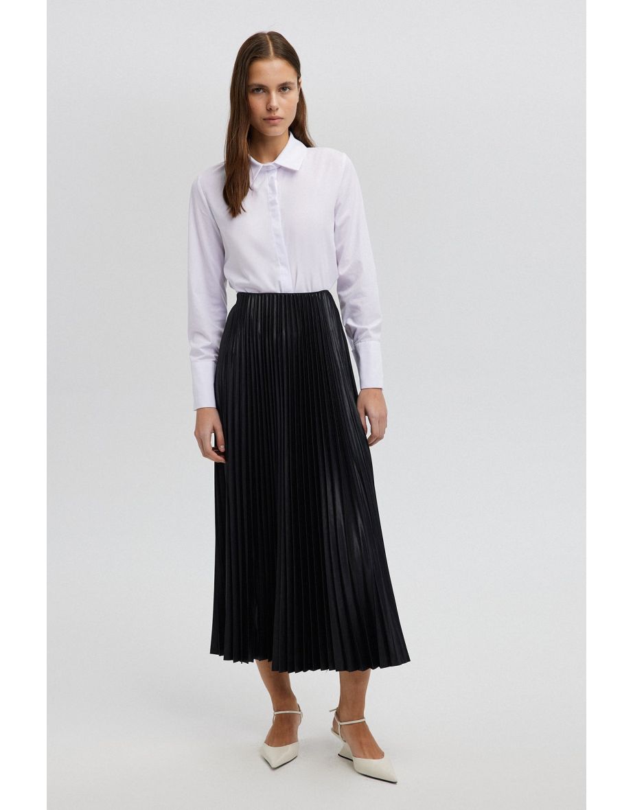 Touché Black Pleated Midaxi Skirt