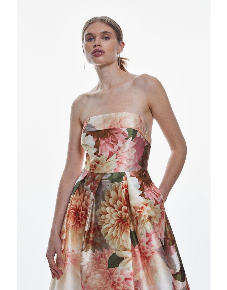 Garden Floral Maxi Split Prom Dress - 2