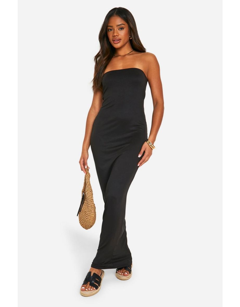 Black bandeau maxi dress online