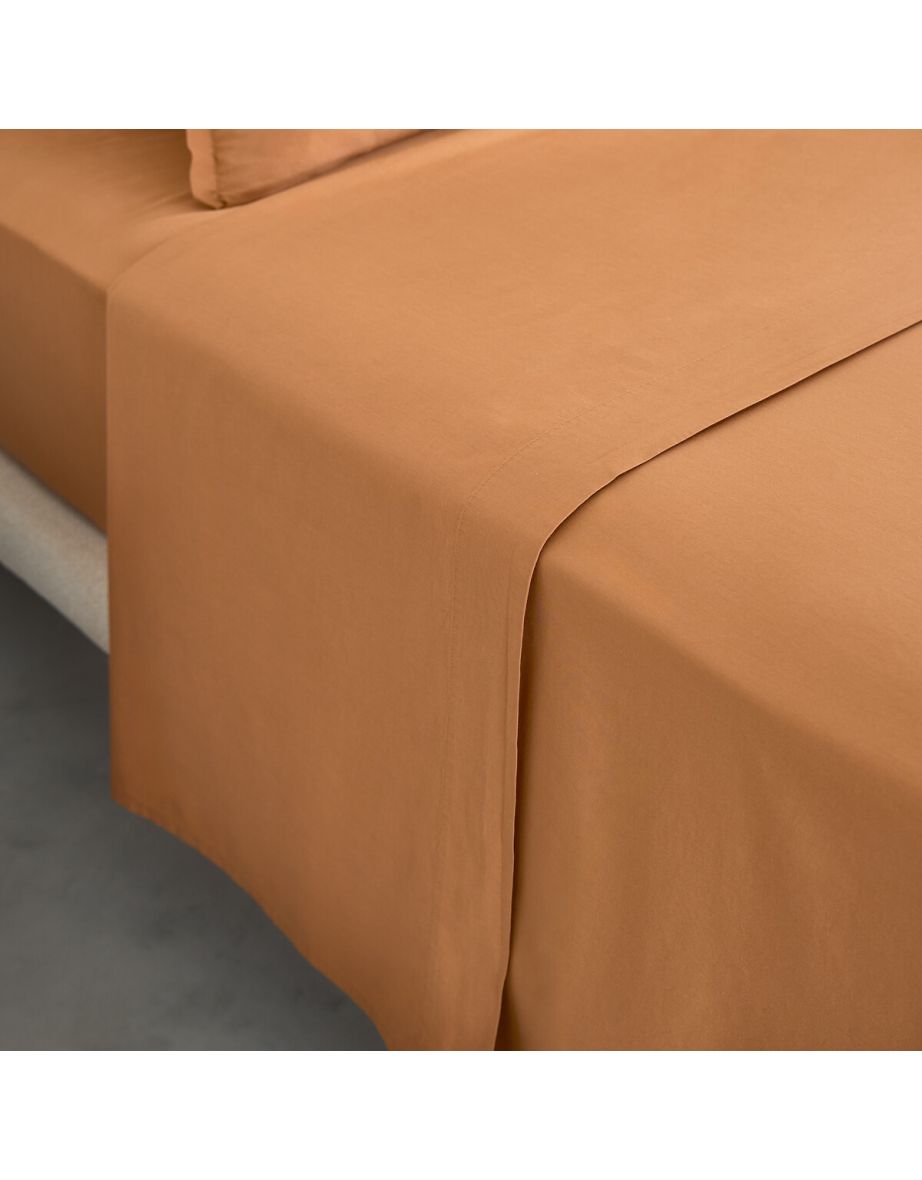 Sabbal Washed Cotton Percale Flat Sheet - 1