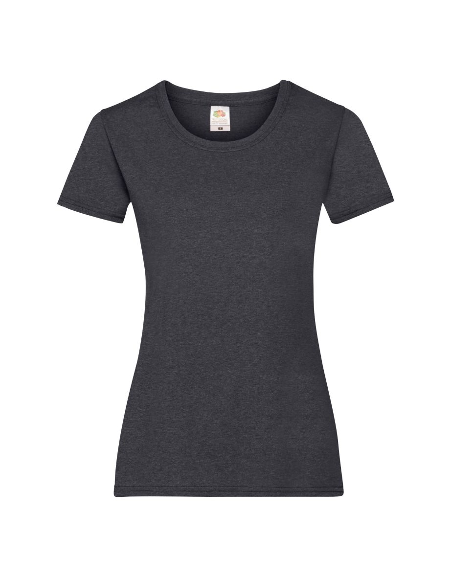 Fruit Of The Loom Ladies/Womens Lady-Fit Valueweight Short Sleeve T-Shirt (Pack Of 5) - Dark Heather