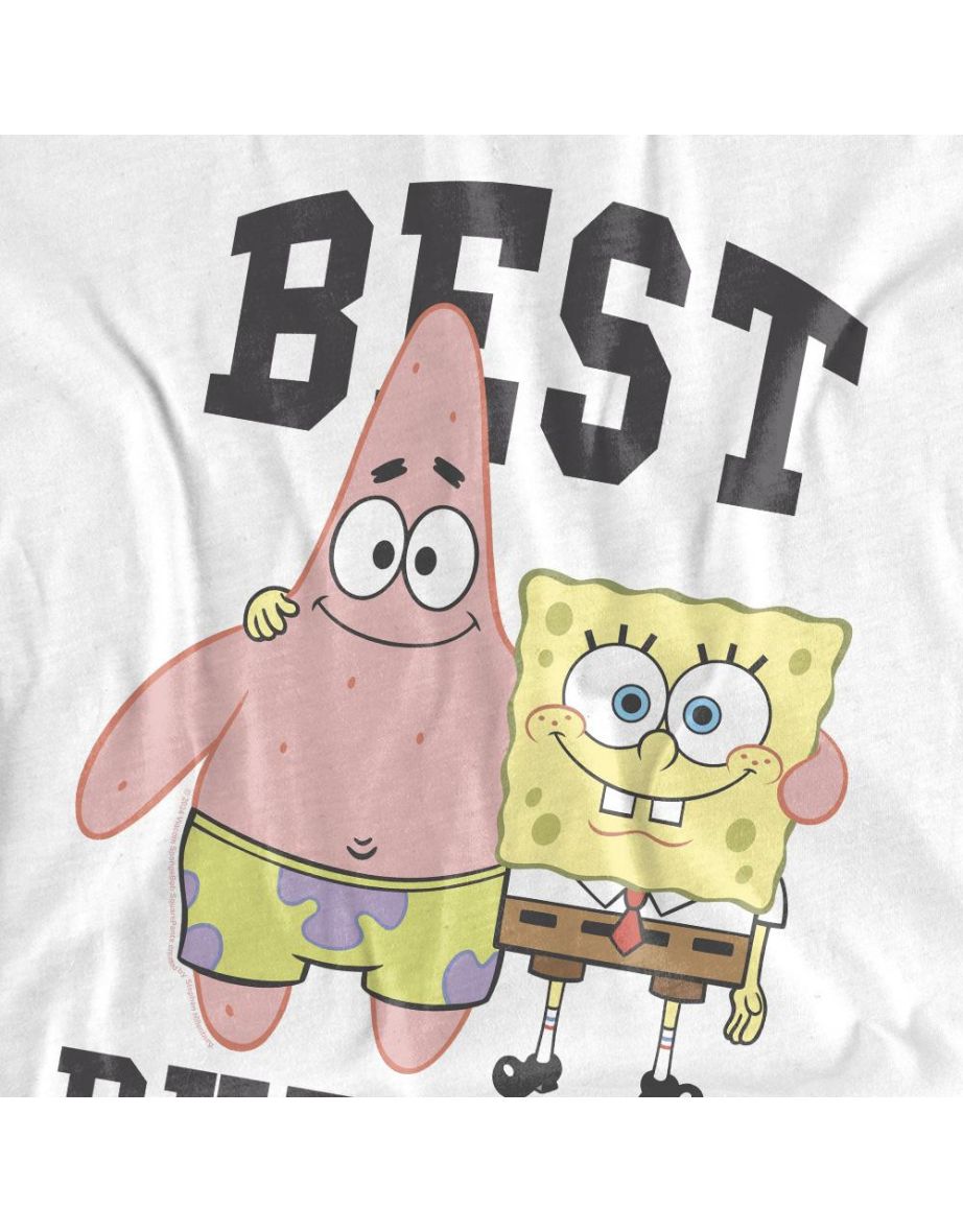 SpongeBob SquarePants Unisex Adult Best Buddies Patrick Star T-Shirt - White - 3