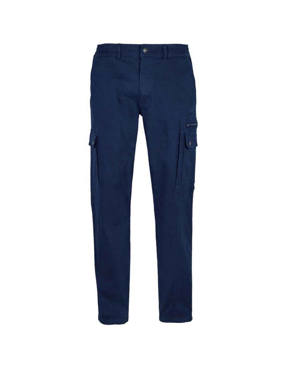 SOLS Mens Docker Stretch Cargo Trousers - Navy