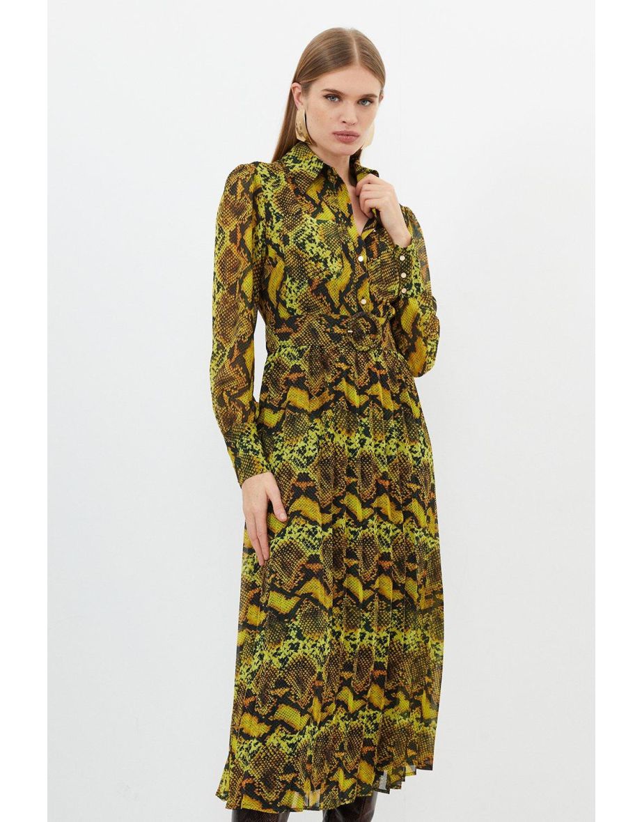 Oasis snake fashion print shirt dress