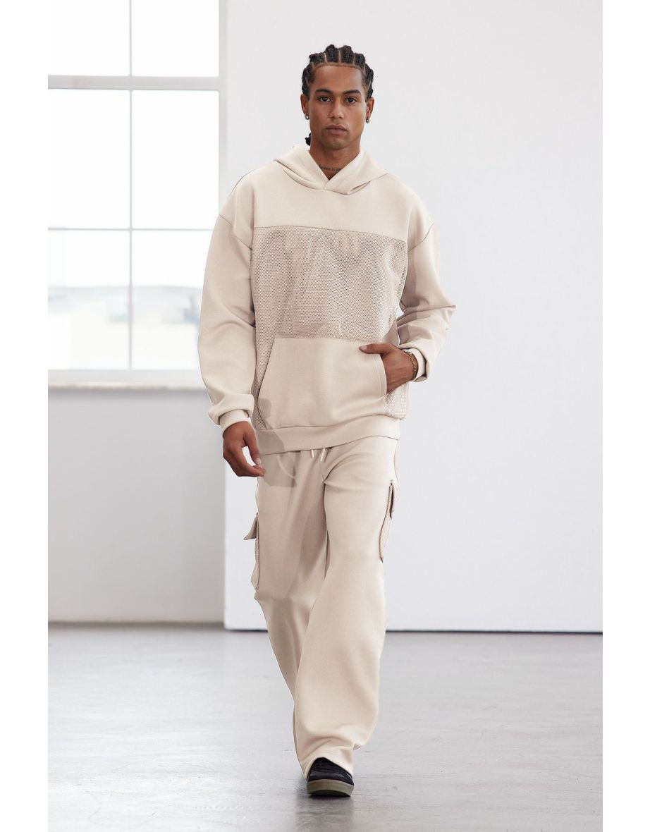 Limited Edition Mink Oversize/Wide Cut Mesh Detail Hoodie