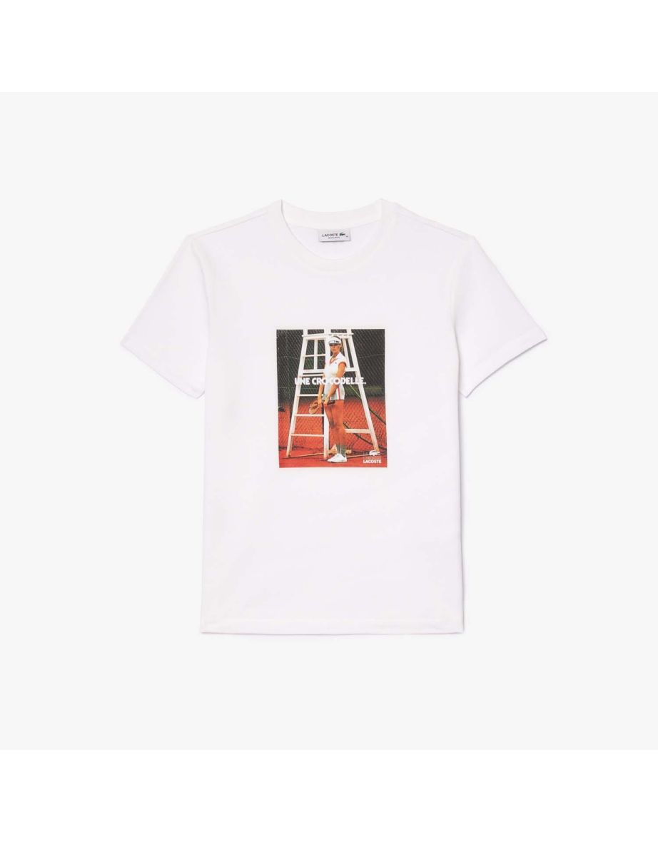 Women's Lacoste Crocodelle Printed Piqué T-Shirt in White