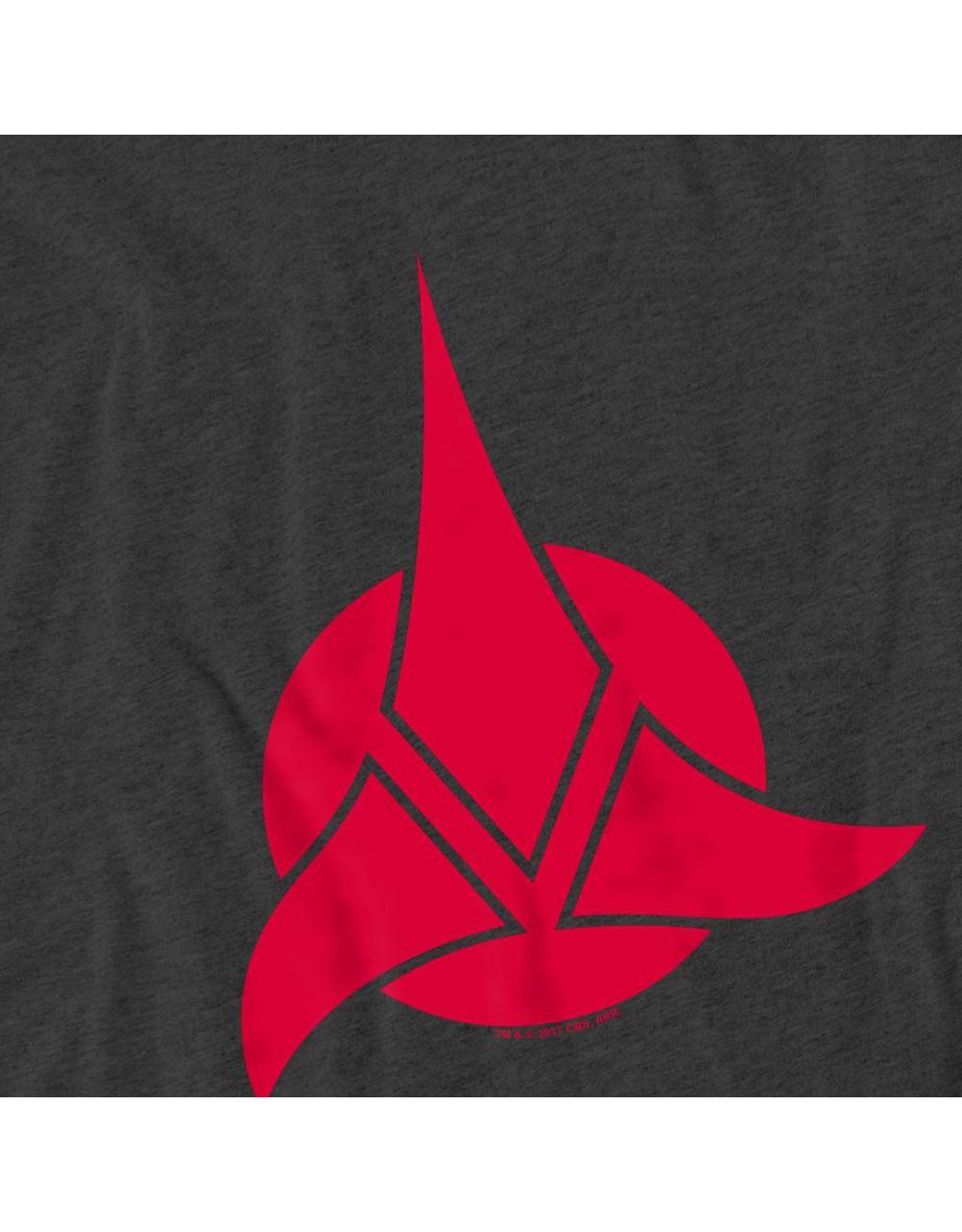 Star Trek Unisex Adult Klingon Logo T-Shirt - Charcoal - 3