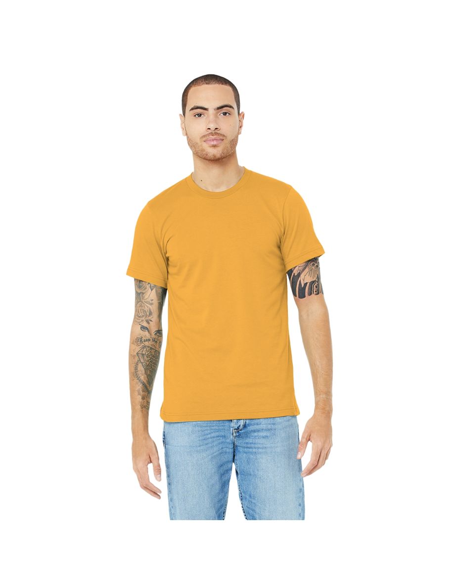 Canvas Unisex Jersey Crew Neck T-Shirt / Mens Short Sleeve T-Shirt - Mustard - 2