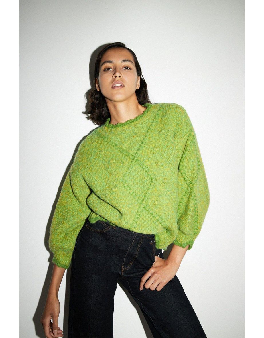 Warehouse cable knit top jumper