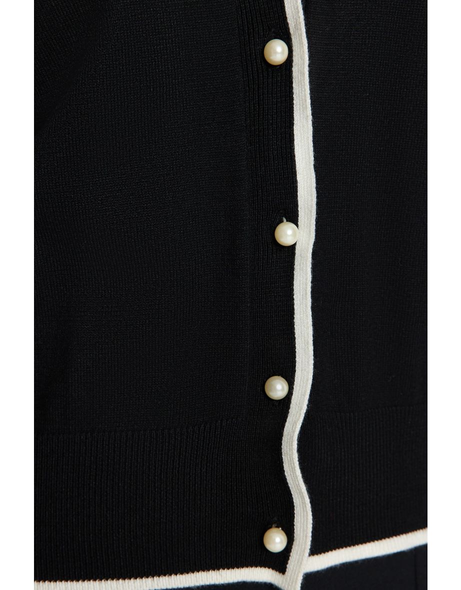 Cardigan - Black - Slim fit - 7