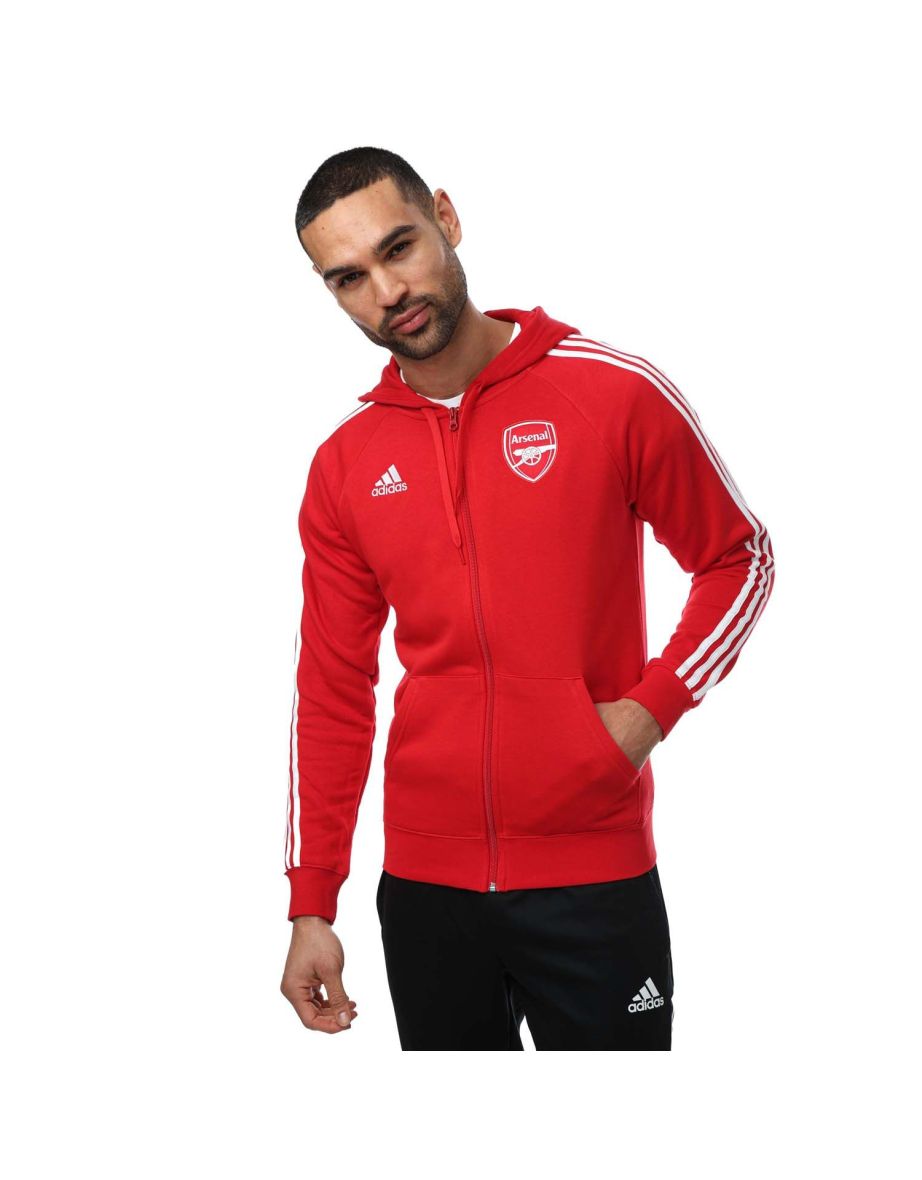 Men's adidas Arsenal 2022/23 DNA Hooded Jacket in Red - 3