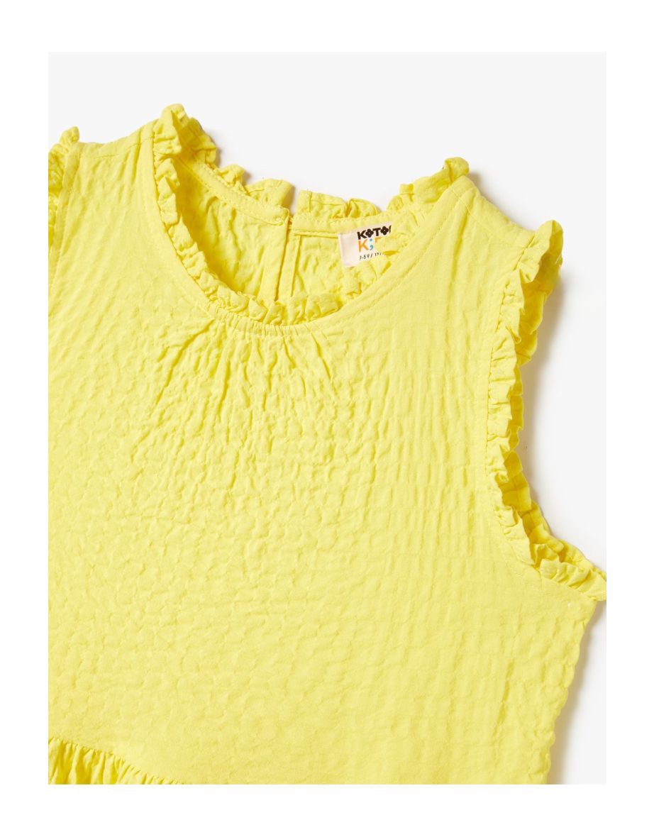 Sleeveless V-neck Floor-Length Ruffled Dress - 2