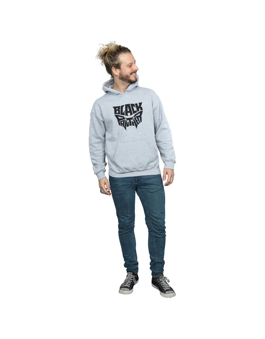 Marvel Mens Black Panther Worded Emblem Hoodie - Sports Grey - 3