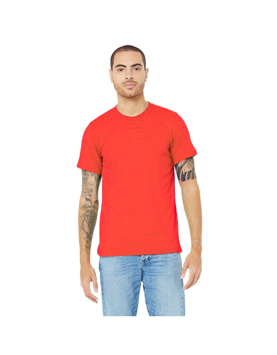 Canvas Unisex Jersey Crew Neck T-Shirt / Mens Short Sleeve T-Shirt - Red - 2