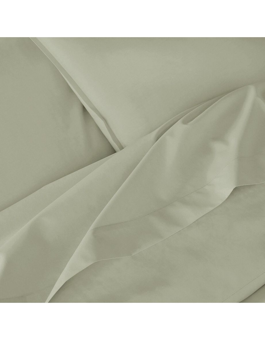 Plain Organic 100% Cotton Percale 200 Thread Count Flat Sheet - 2