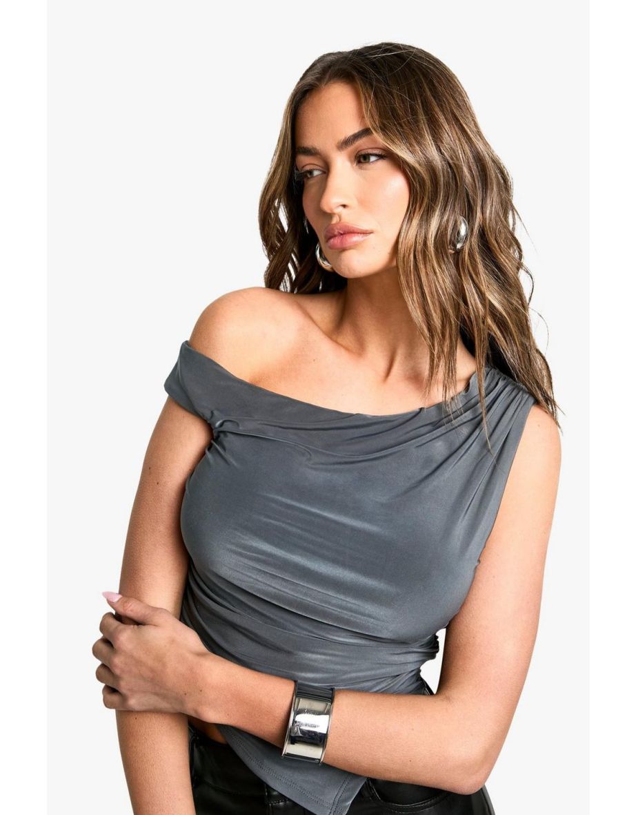 Doubler layer asym corset top - grey - 3
